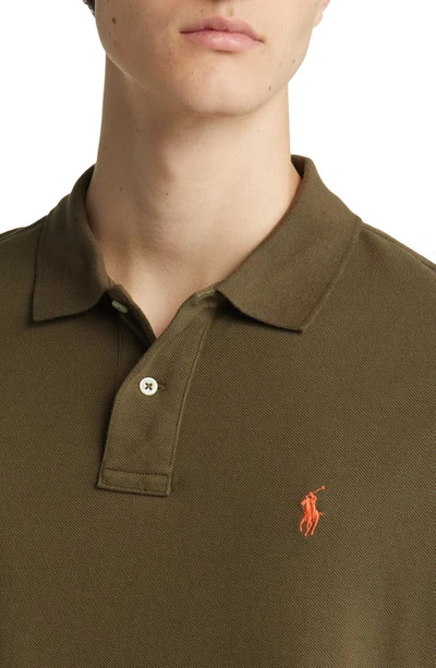 Shop Polo Ralph Lauren Cotton Piqué Polo In Canopy Olive