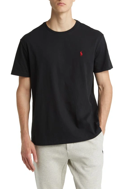 Shop Polo Ralph Lauren Embroidered Logo Crewneck T-shirt In Ralph Lauren Black