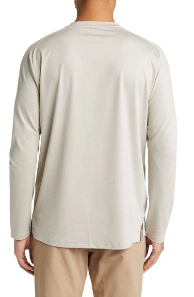 Shop Brady All Day Comfort Long Sleeve Performance T-shirt In Heathered Oatmeal