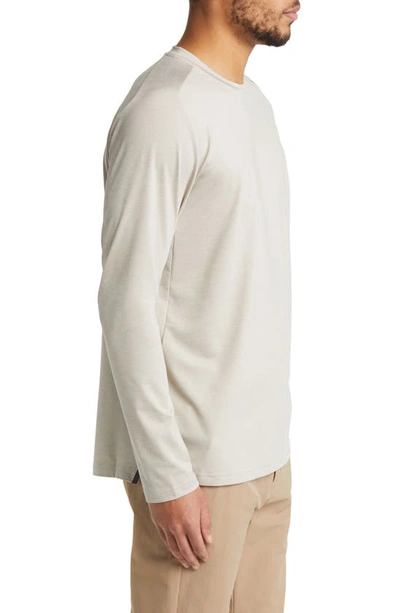 Shop Brady All Day Comfort Long Sleeve Performance T-shirt In Heathered Oatmeal