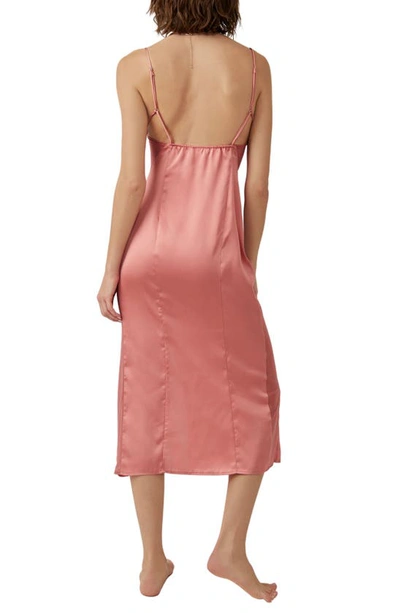 Shop Free People City Cool Satin Slipdress In Canyon Clay