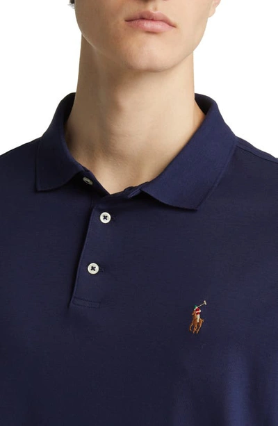 Shop Polo Ralph Lauren Pima Cotton Polo In Refined Navy