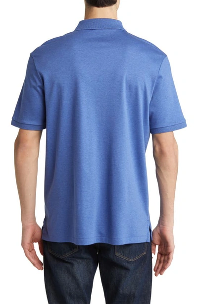 Shop Polo Ralph Lauren Heathered Polo In Faded Royal Heather