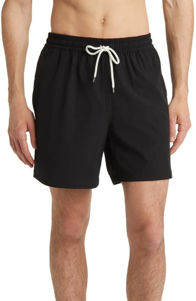 Polo Ralph Lauren Logo-embroidered Swim Shorts In Polo Black
