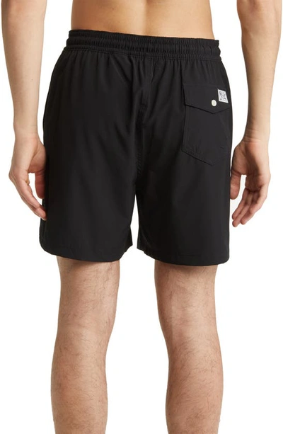 Shop Polo Ralph Lauren Traveler Swim Trunks In Polo Black