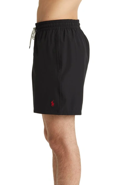 Shop Polo Ralph Lauren Traveler Swim Trunks In Polo Black