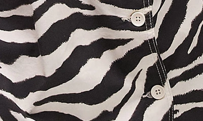 Shop Topshop Oversize Zebra Cotton Button-up Shirt In Black