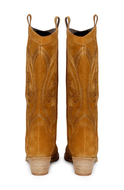 Shop Saint G Martina Pointed Toe Western Boot In Tan