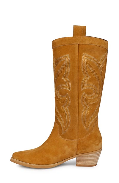 Shop Saint G Martina Pointed Toe Western Boot In Tan