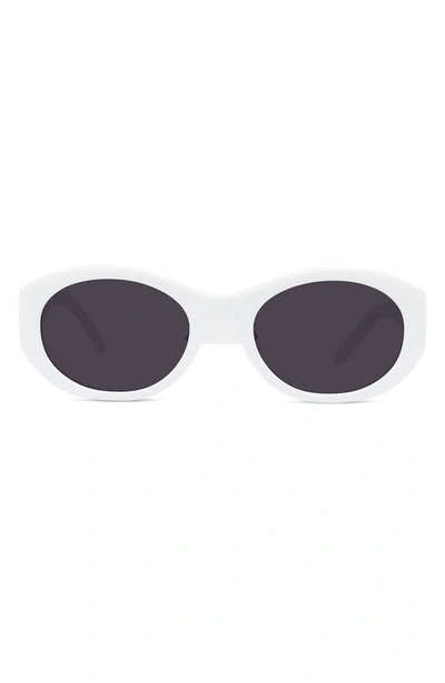 Shop Givenchy 55mm Polarized Oval Sunglasses In White / Smoke