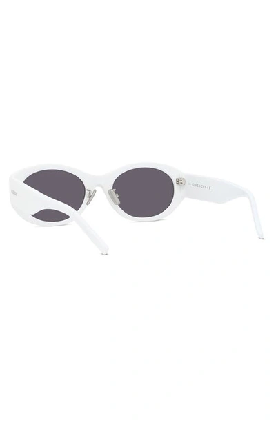 Shop Givenchy 55mm Polarized Oval Sunglasses In White / Smoke