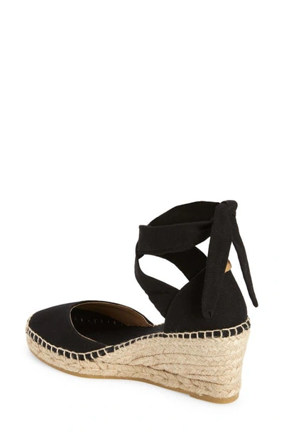Toni Pons Julia Anke Wrap Wedge Espadrille In Black Fabric