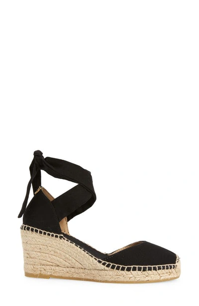 Toni Pons Julia Anke Wrap Wedge Espadrille In Black Fabric