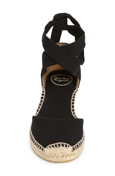 Toni Pons Julia Anke Wrap Wedge Espadrille In Black Fabric