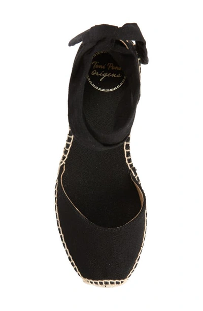 Toni Pons Julia Anke Wrap Wedge Espadrille In Black Fabric