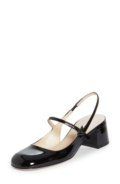 Shop Prada Décoletté Logo Slingback Mary Jane Pump In Black