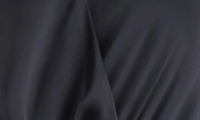 Shop Steve Madden Farrah Long Sleeve Charmeuse Romper In Black