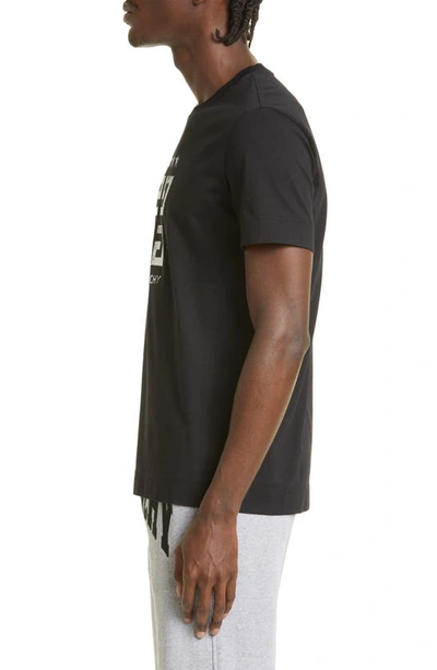 Shop Givenchy Slim Fit 4g Logo Cotton Graphic T-shirt In Black