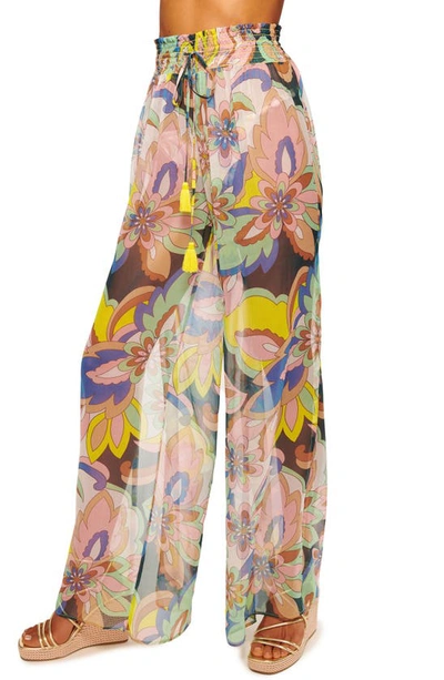 Shop Ramy Brook Coco Floral Cover-up Pants In Lemon Multi Lanai Fl