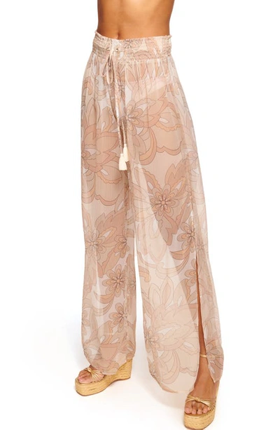 Shop Ramy Brook Coco Floral Cover-up Pants In Ivory Combo Lanai Fl