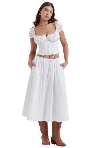House Of Cb Kitty Puff Sleeve Corset Crop Top In White