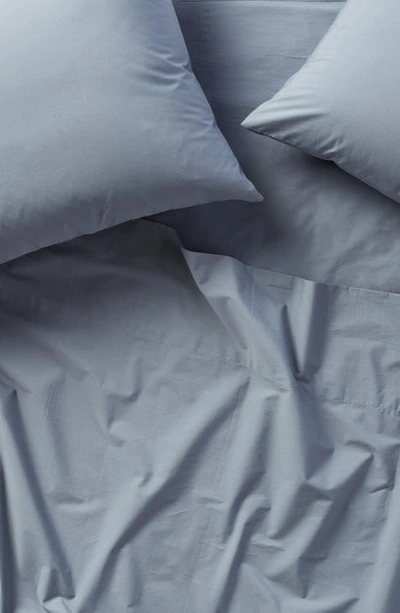 Coyuchi 300 Thread Count Organic Cotton Percale Sheet Set In Steel Blue