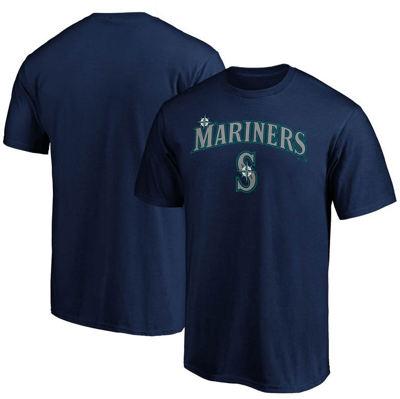 Shop Fanatics Branded Navy Seattle Mariners Team Logo Lockup T-shirt