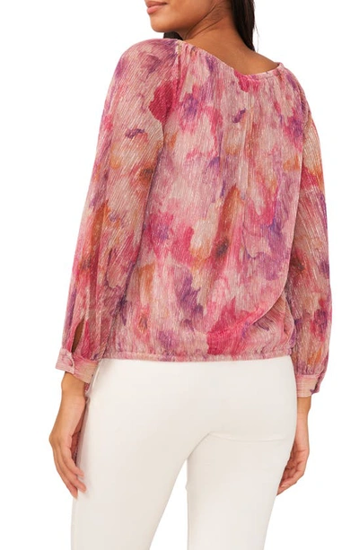 Shop Chaus Metallic Floral Blouse In Beige/ Pink/ Gold