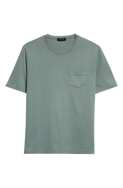 Shop Thom Sweeney Cotton Pocket T-shirt In Sage