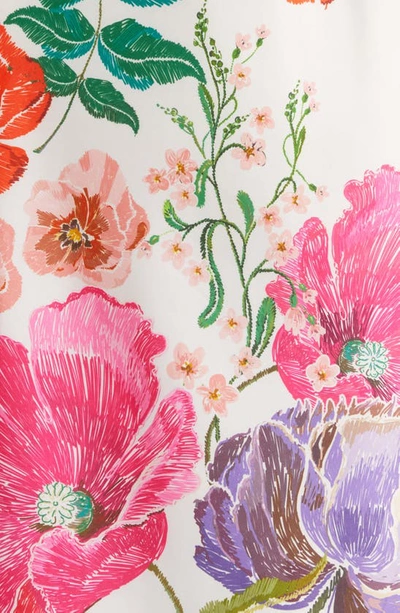 Shop Kilo Brava Floral Lace Trim Satin Slip Chemise In Embroidered Floral Print
