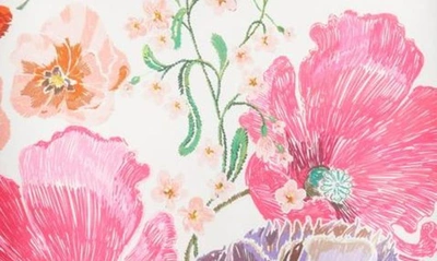 Shop Kilo Brava Floral Lace Trim Satin Slip Chemise In Embroidered Floral Print
