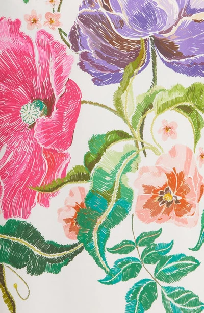 Shop Kilo Brava Floral Lace Trim Satin Robe In Embroidered Floral Print