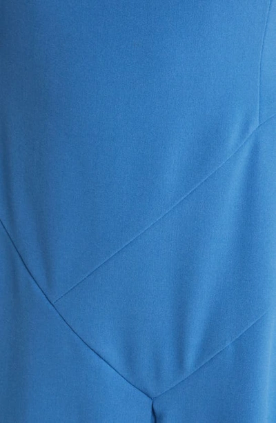 Shop Tahari Asl Inverted Pleat A-line Sleeveless Dress In Azure Blue