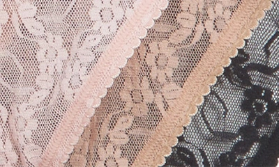 B.tempt'd By Wacoal Assorted 3-pack Lace Kiss High Cut Briefs In Lace Kiss Basic 2