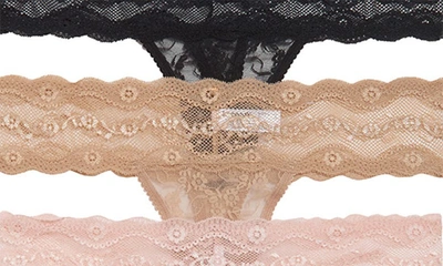 Shop B.tempt'd By Wacoal Assorted 3-pack Lace Kiss Thongs In Lace Kiss Basic 2