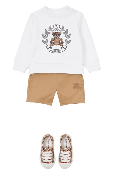 Shop Burberry Kids' Crest Cotton Graphic T-shirt In White