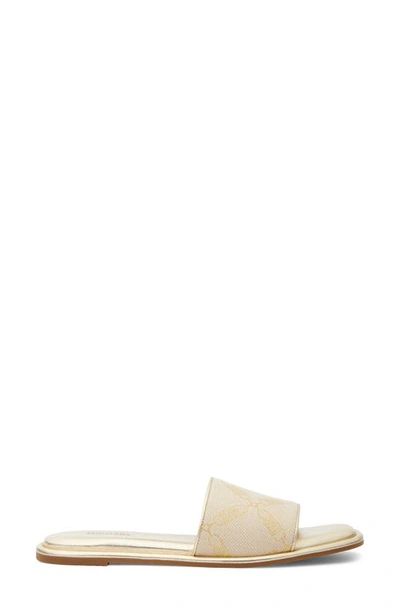 Shop Michael Michael Kors Hayworth Slide Sandal In Natural/ Palegold