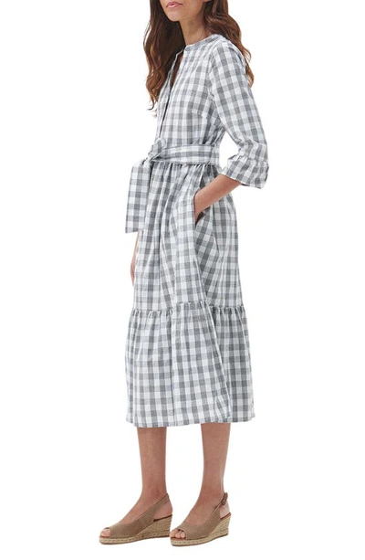 Shop Barbour Seamills Cotton Gingham Shirtdress In Navy Check