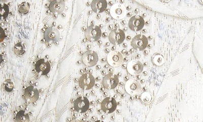 Shop Isabel Marant Olaya Metallic Stripe Beaded Silk Crop Top In White