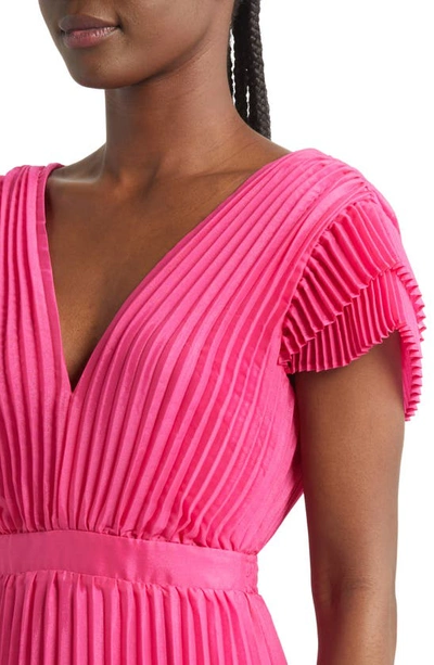 Shop Adelyn Rae Daisy Pleated Tie Back Midi Dress In Pink
