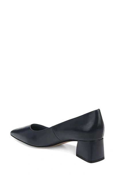 Franco Sarto Racer-pump Pointed Toe Block Heel Pumps In Navy