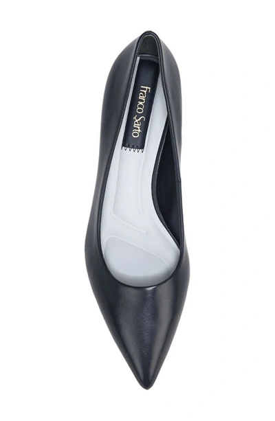 Franco Sarto Racer-pump Pointed Toe Block Heel Pumps In Navy
