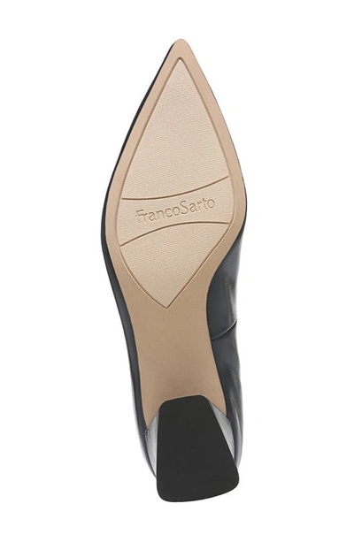 Franco Sarto Racer-pump Pointed Toe Block Heel Pumps In Navy