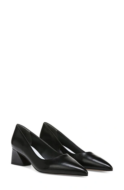 Franco Sarto Racer-pump Pointed Toe Block Heel Pumps In Black