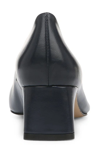Franco Sarto Racer-pump Pointed Toe Block Heel Pumps In Navy