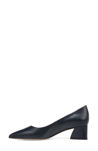 Franco Sarto Racer-pump Pointed Toe Block Heel Pumps In Navy