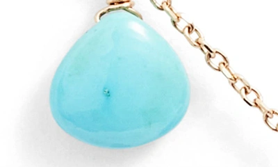 Shop Anzie Briolette Stone Charm Necklace In Turquoise