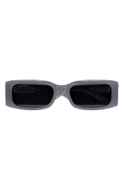 Shop Balenciaga 56mm Rectangular Sunglasses In Grey