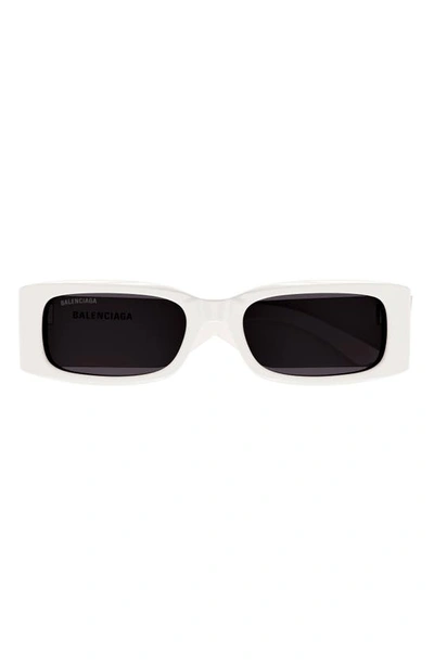 Shop Balenciaga 56mm Rectangular Sunglasses In White