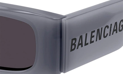 Shop Balenciaga 56mm Rectangular Sunglasses In Grey
